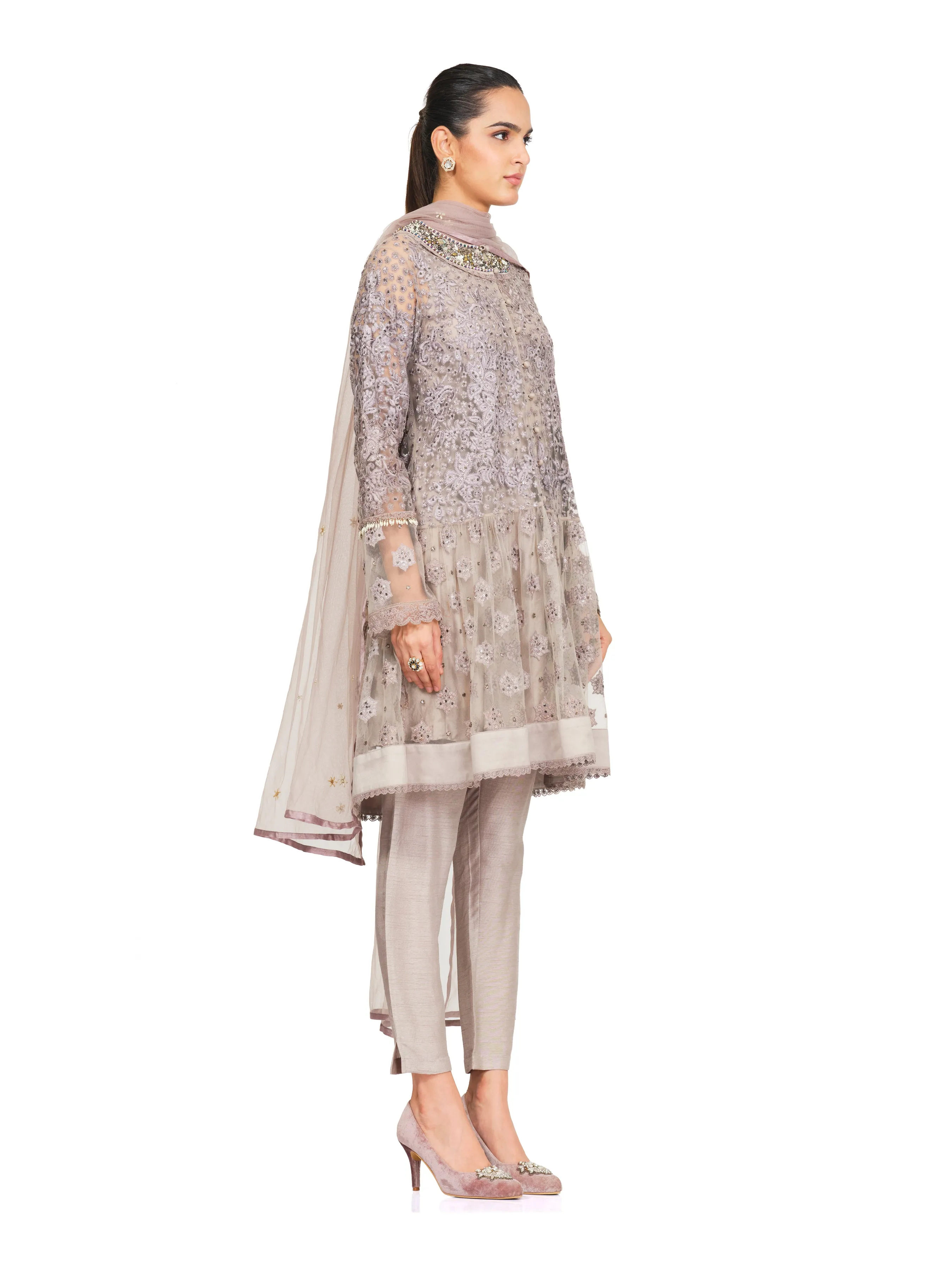 Embroidered Tunic with Flared Design