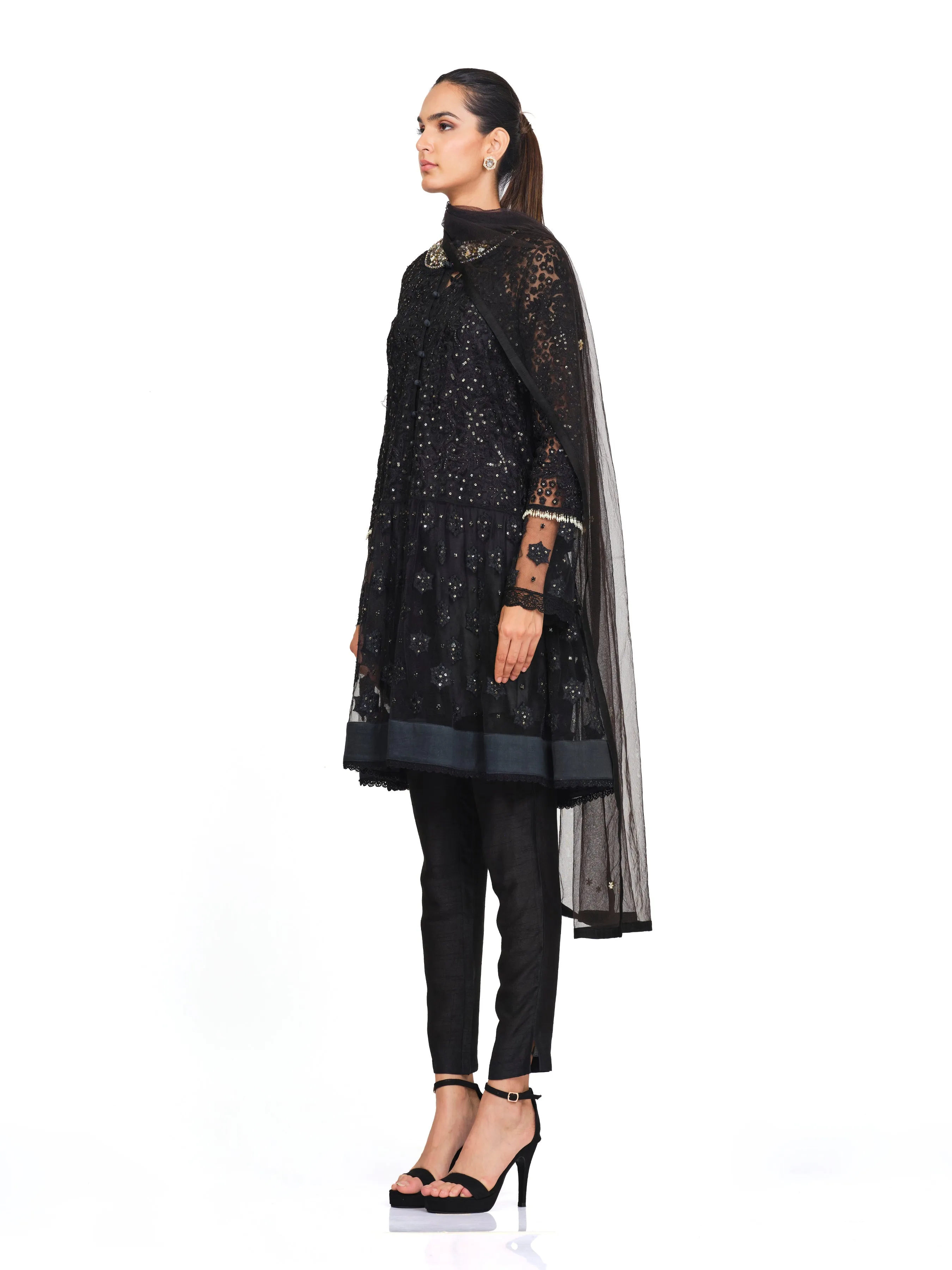 Embroidered Tunic with Flared Design