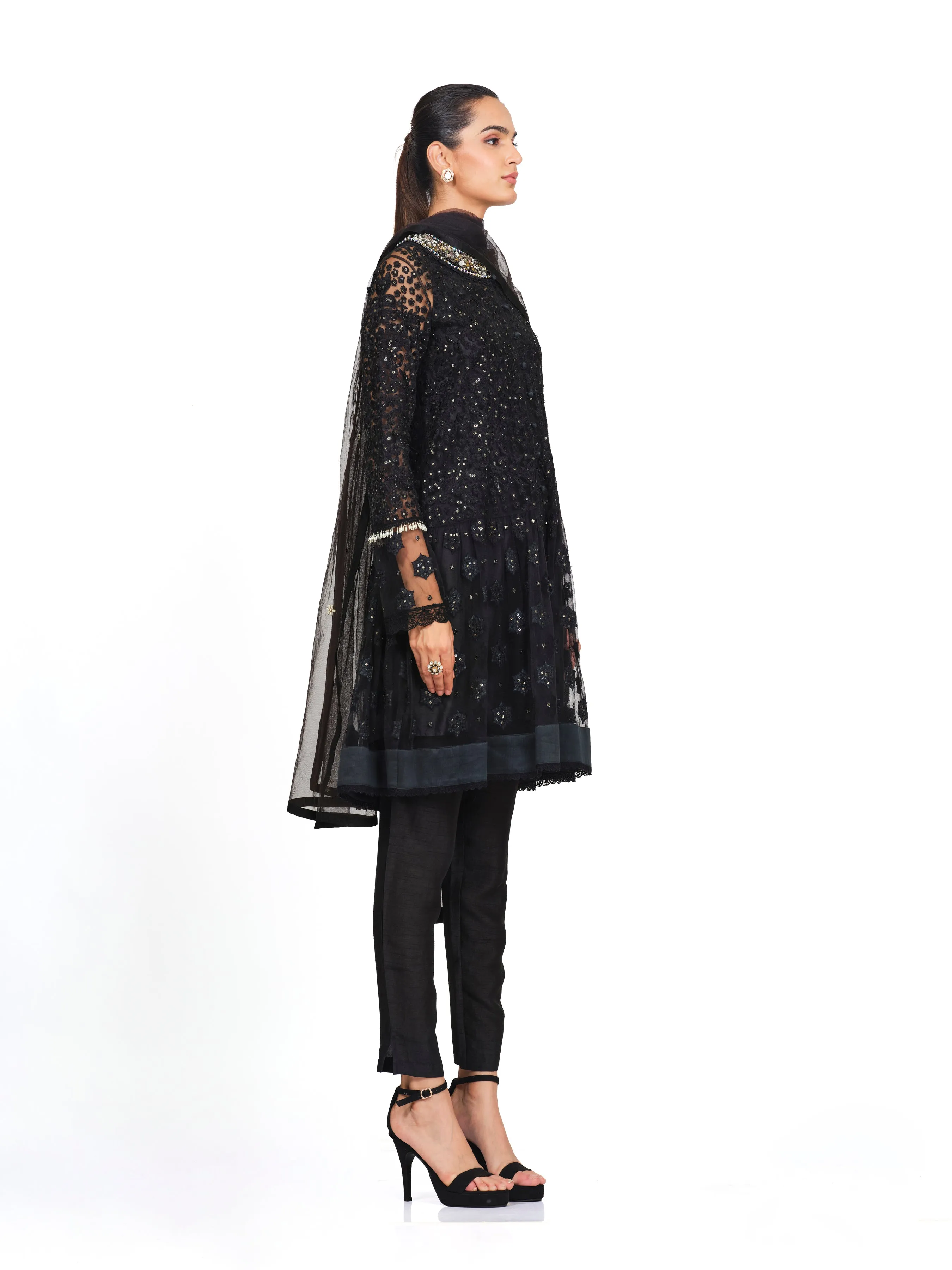 Embroidered Tunic with Flared Design