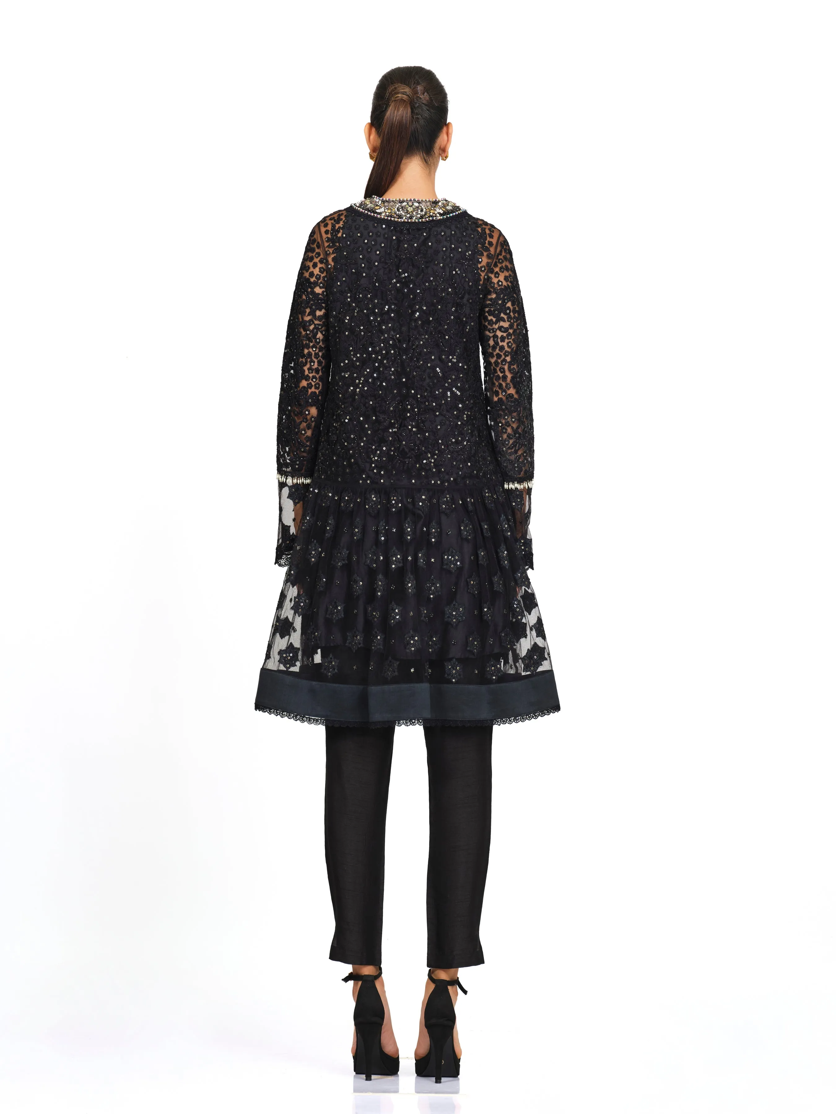 Embroidered Tunic with Flared Design