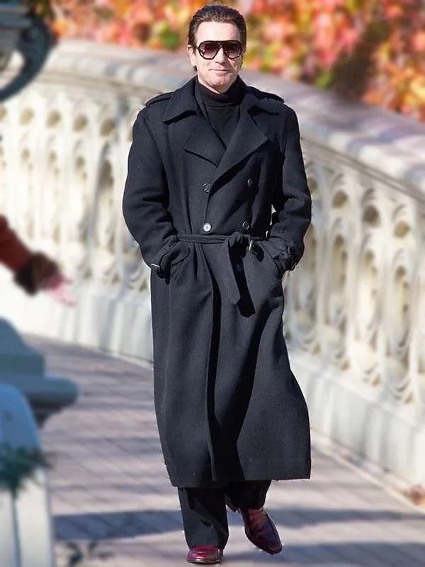 Ewan McGregor Black Wool Coat from Halston TV Show