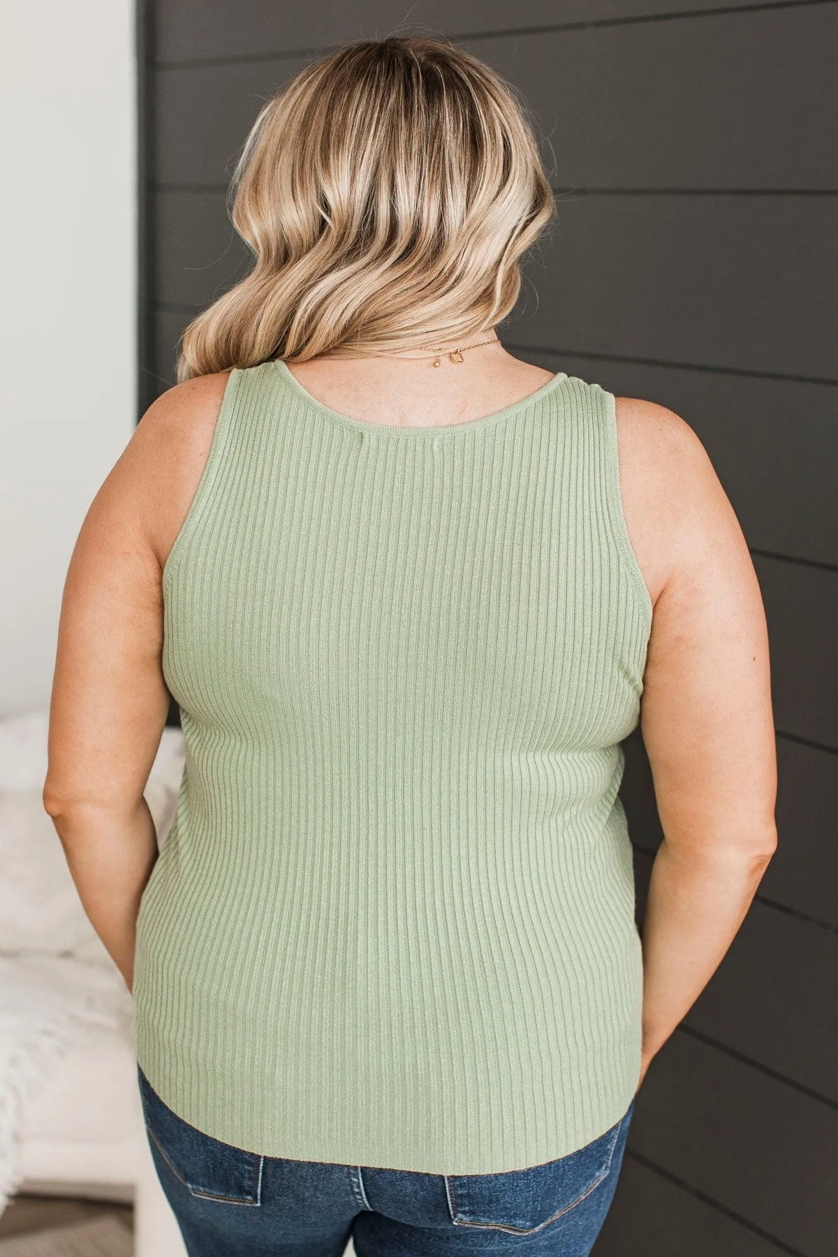 Sage Knit Tank Top - Feeling The Moment,