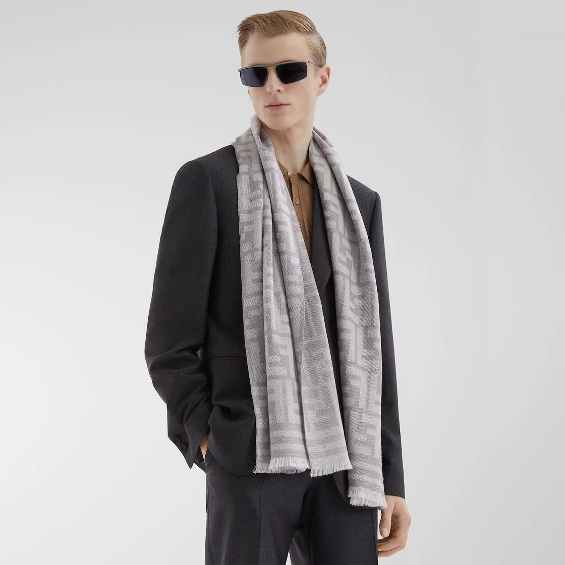 Fendi Elegant Wool Scarf for Men