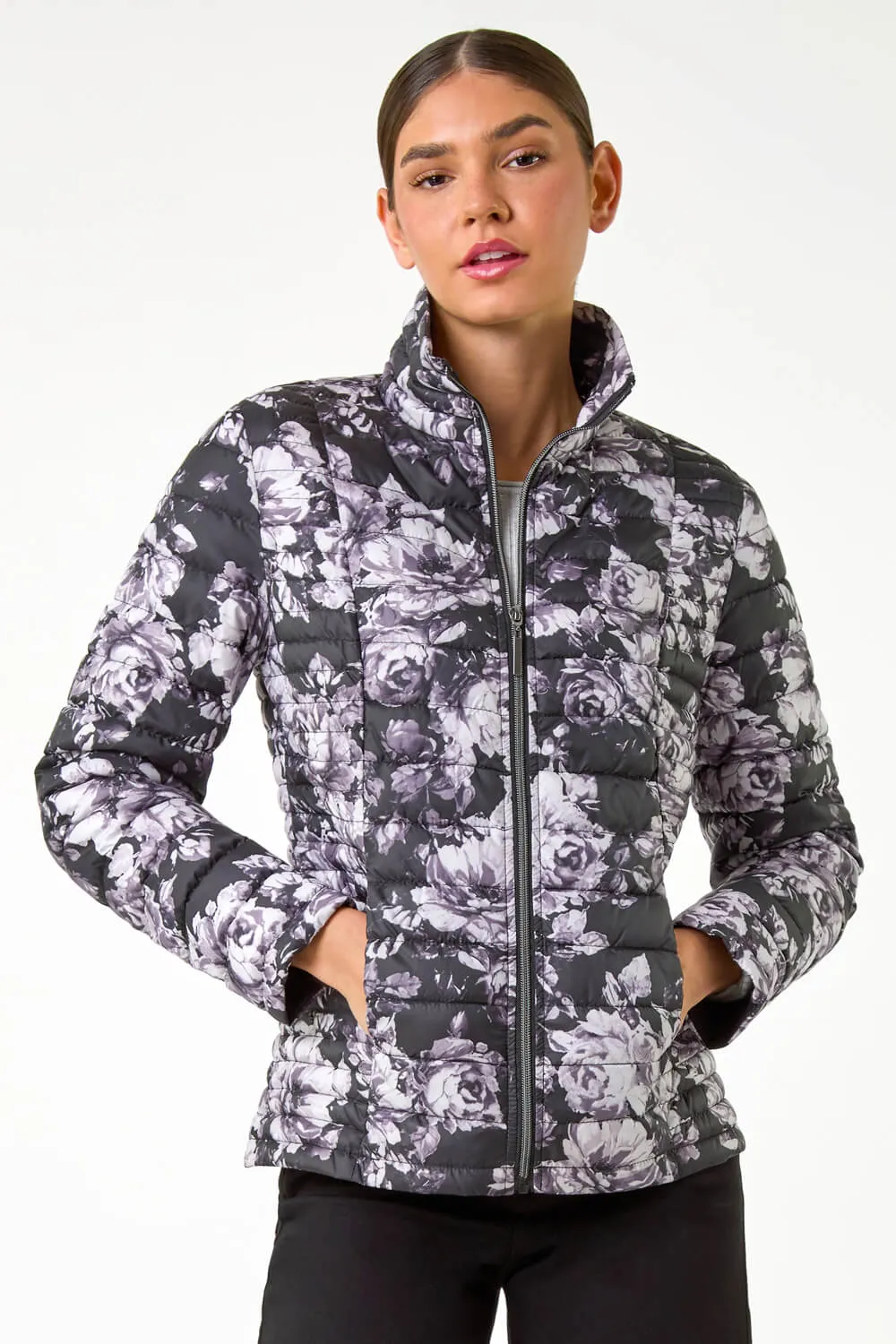 Floral Print Quilted Jacket