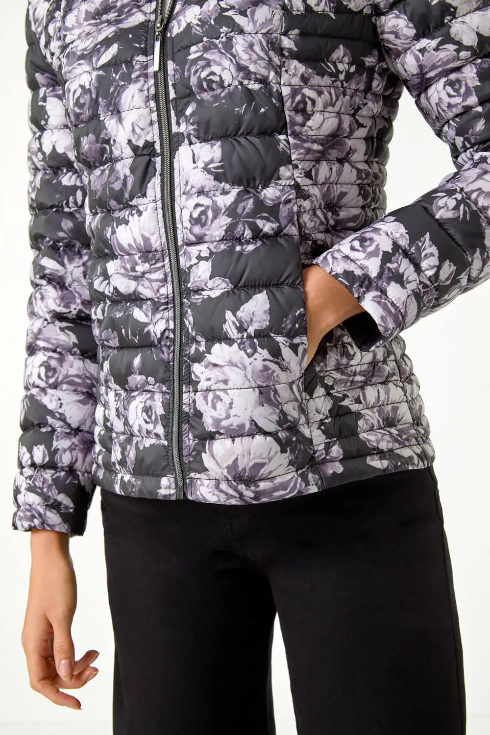 Floral Print Quilted Jacket