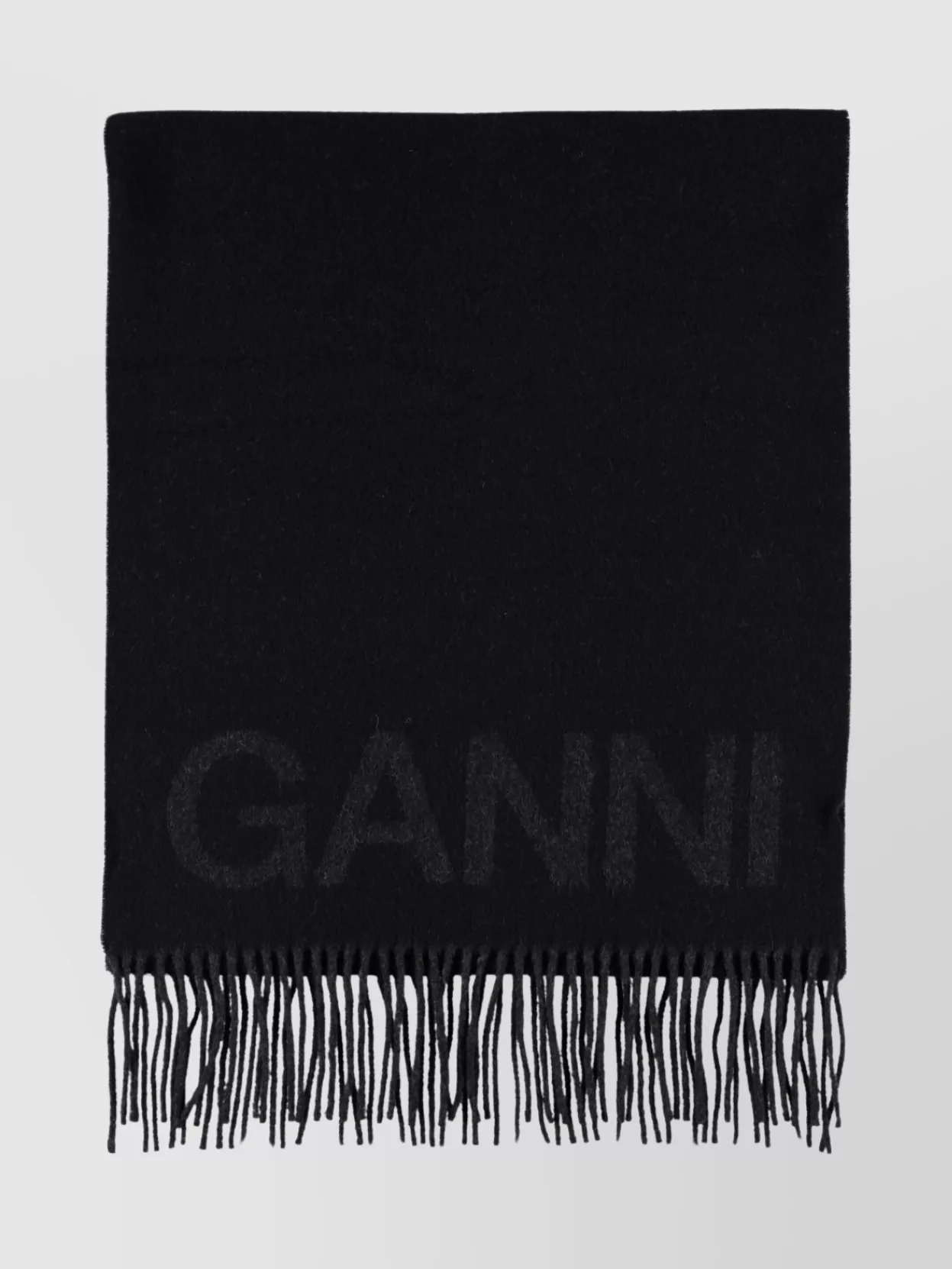 Ganni Fringe Wool Scarf