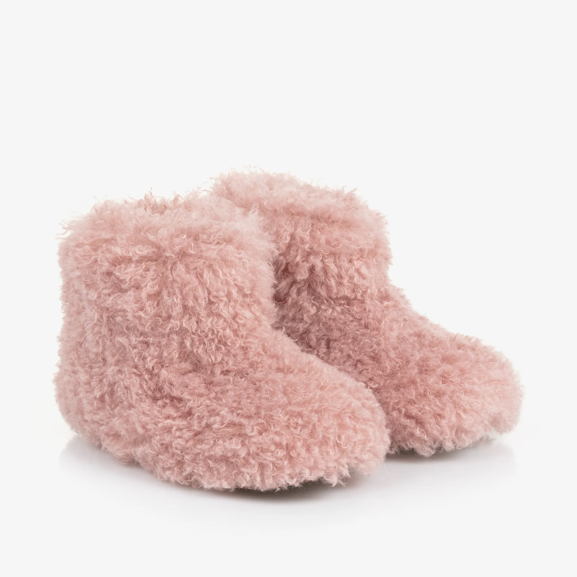 Girls Pink Faux Fur Boots