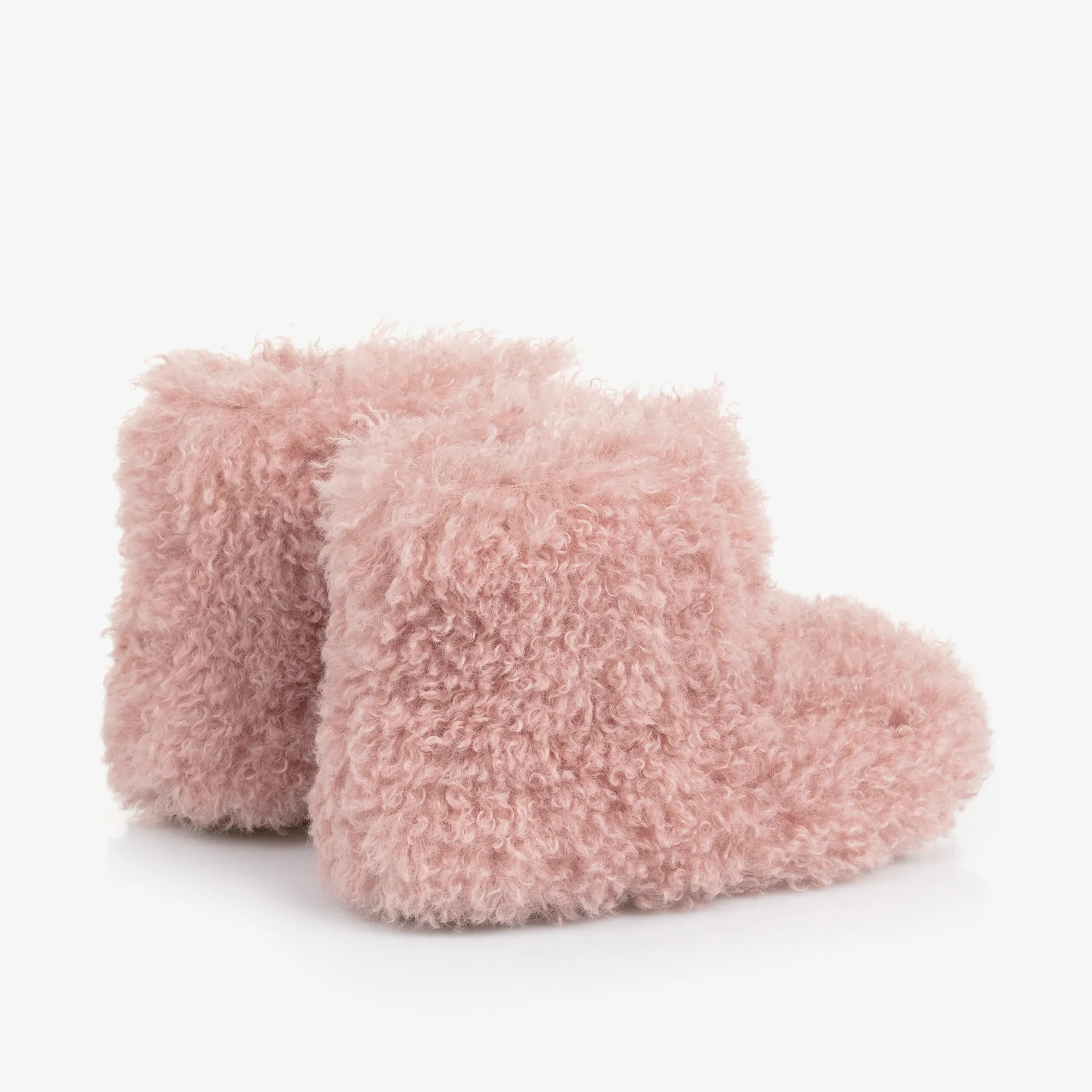 Girls Pink Faux Fur Boots