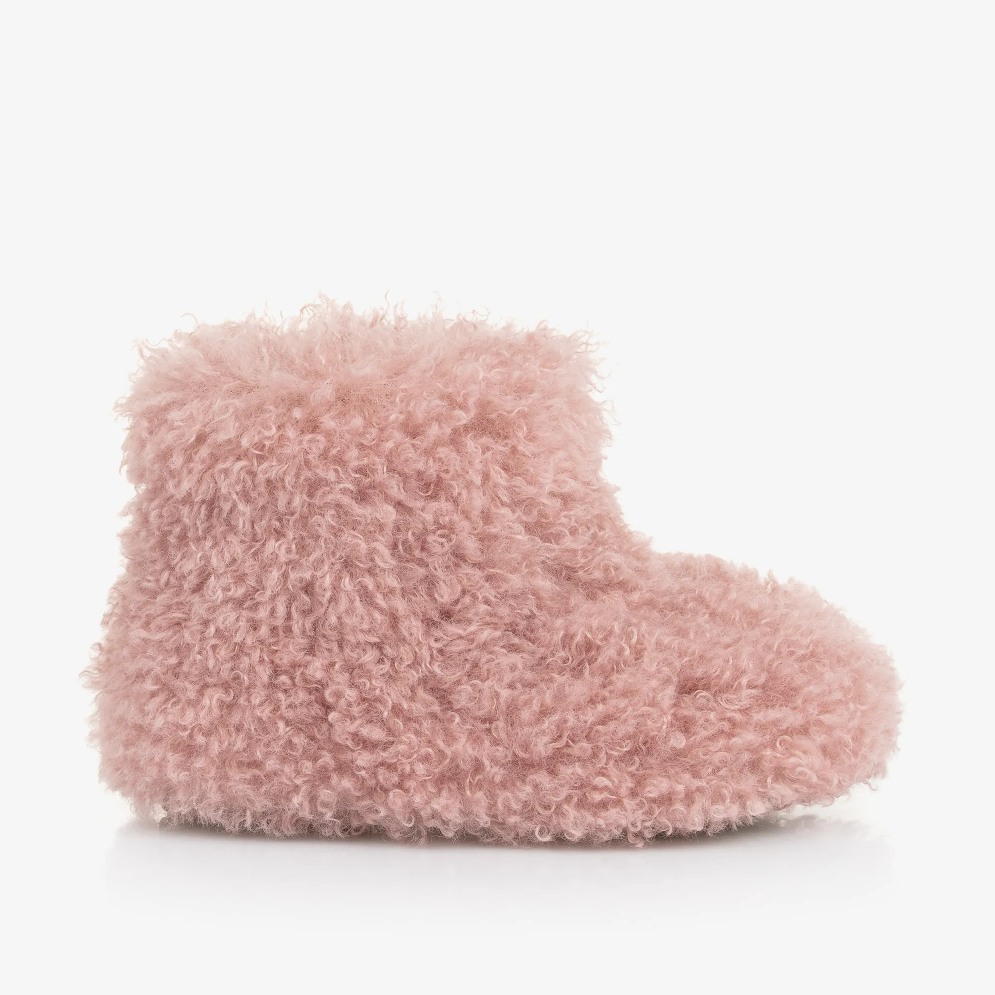 Girls Pink Faux Fur Boots