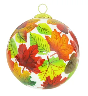 'Fall Leaves' Glass Ornament