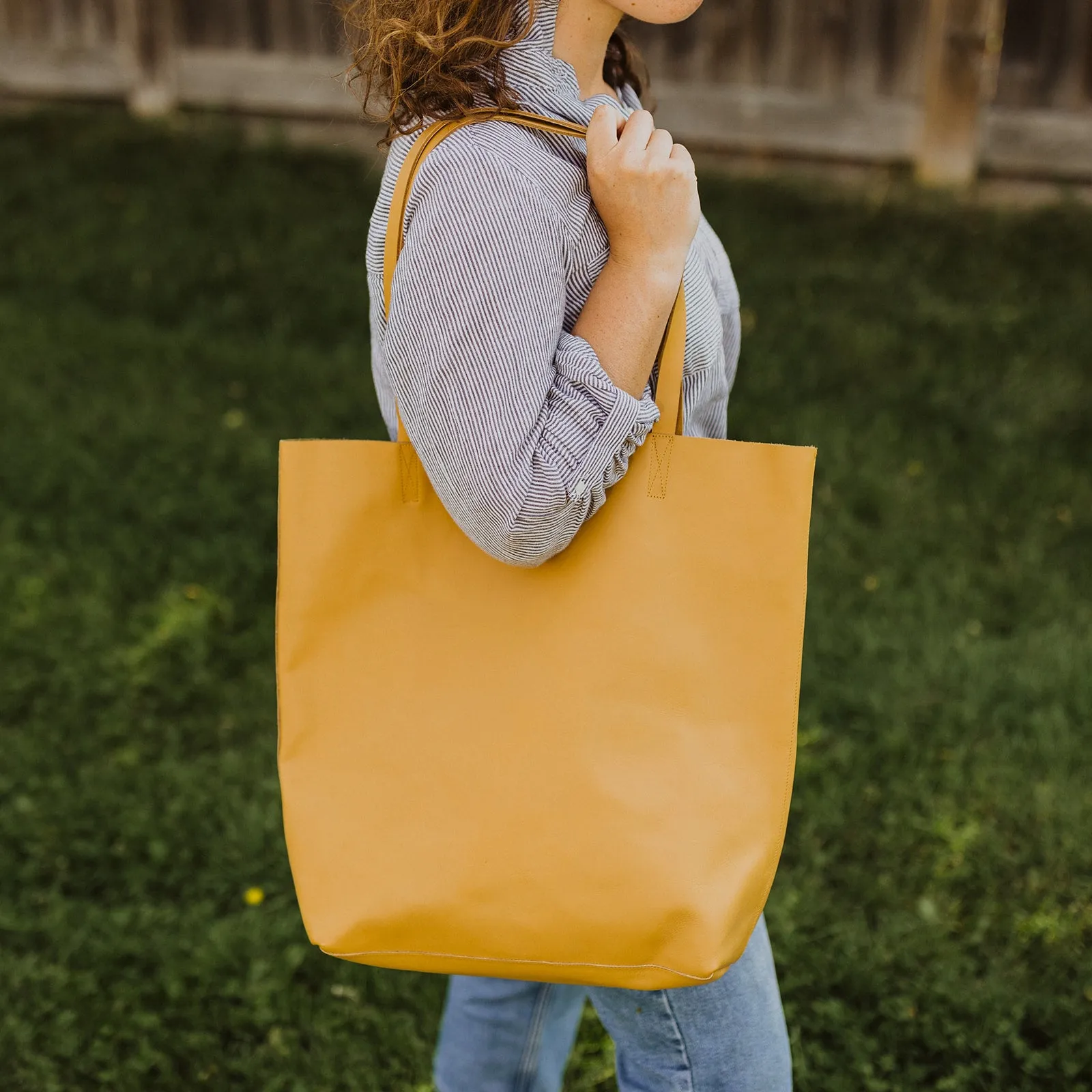 Goldenrod Leather Tote