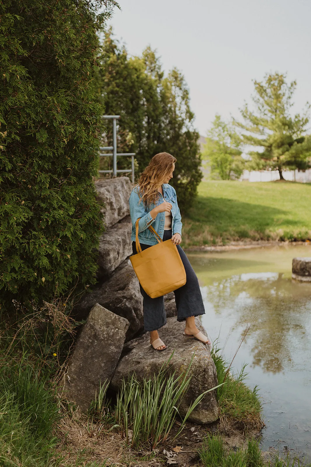 Goldenrod Leather Tote