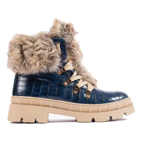 Goodin Women's Blue Fur Boots