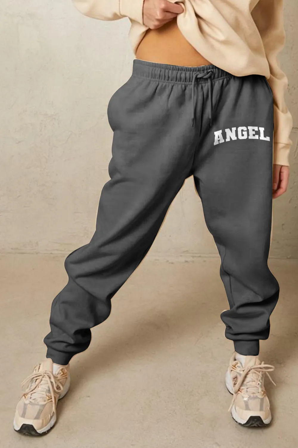 Angel Graphic Drawstring Sweatpants - Simply Love Collection - Full Size