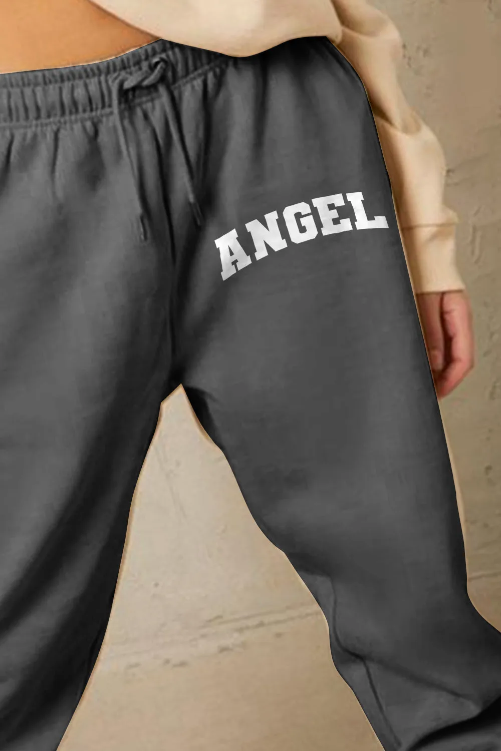 Angel Graphic Drawstring Sweatpants - Simply Love Collection - Full Size