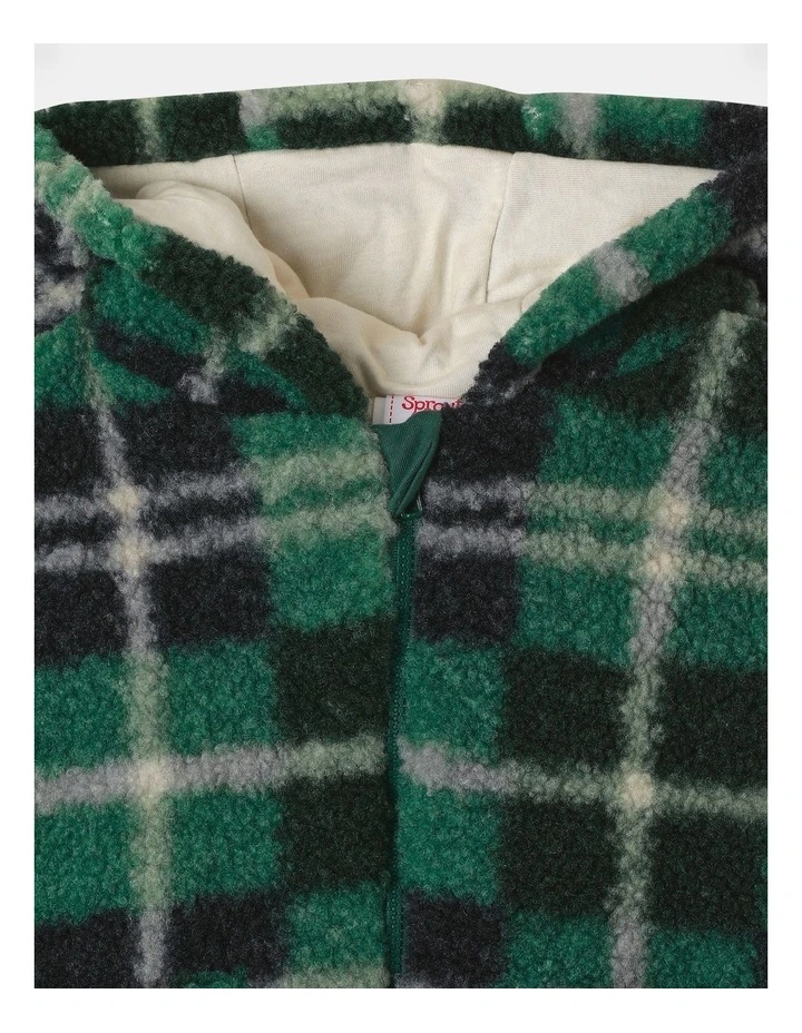 Green Check Sherpa Jacket