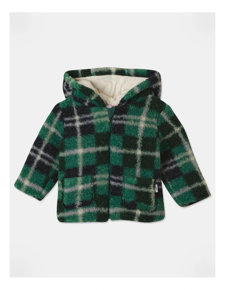 Green Check Sherpa Jacket