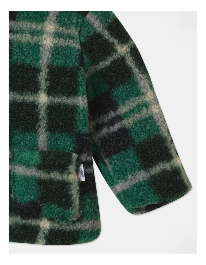 Green Check Sherpa Jacket