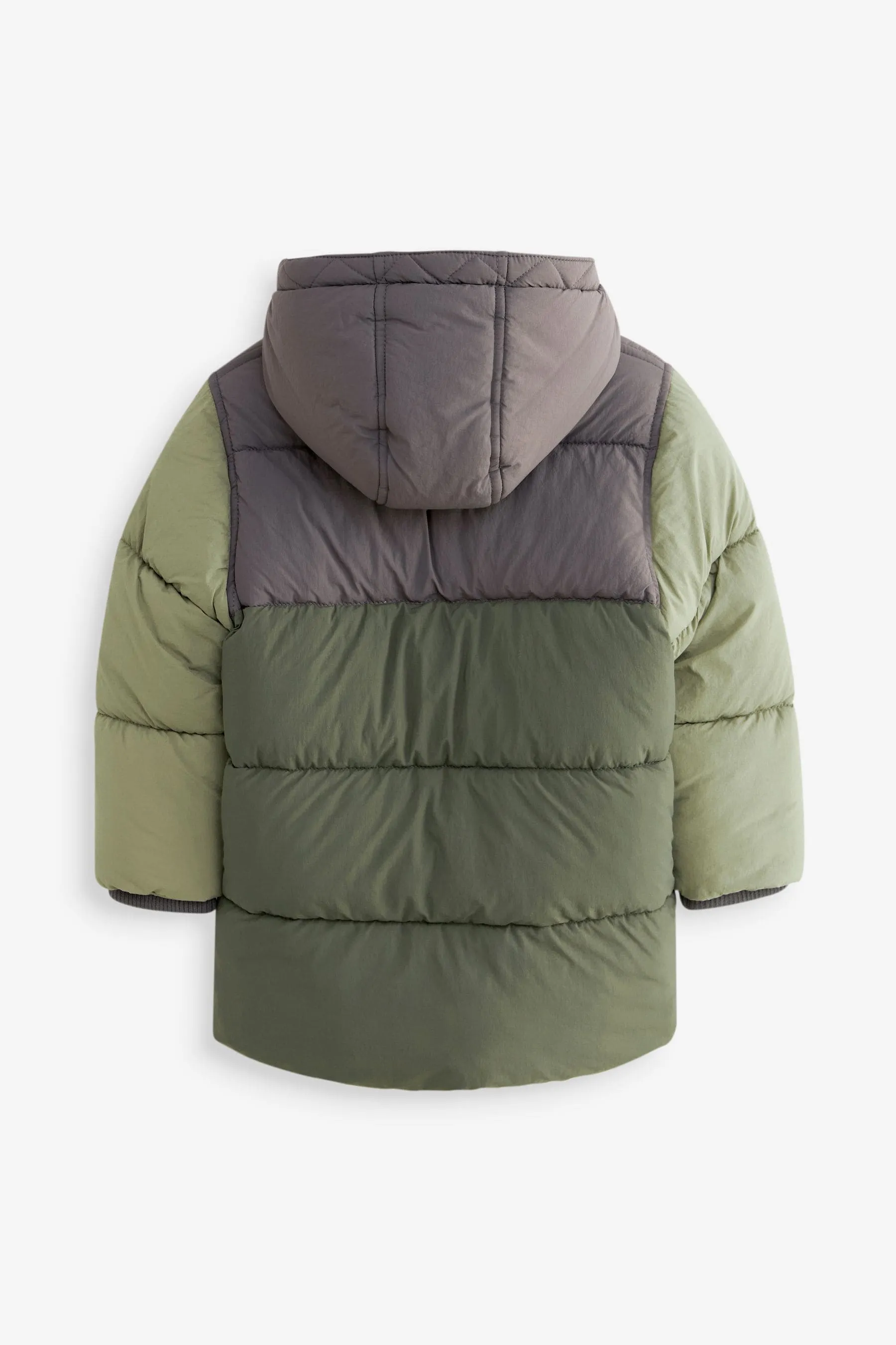 Green Borg Lined Padded Coat