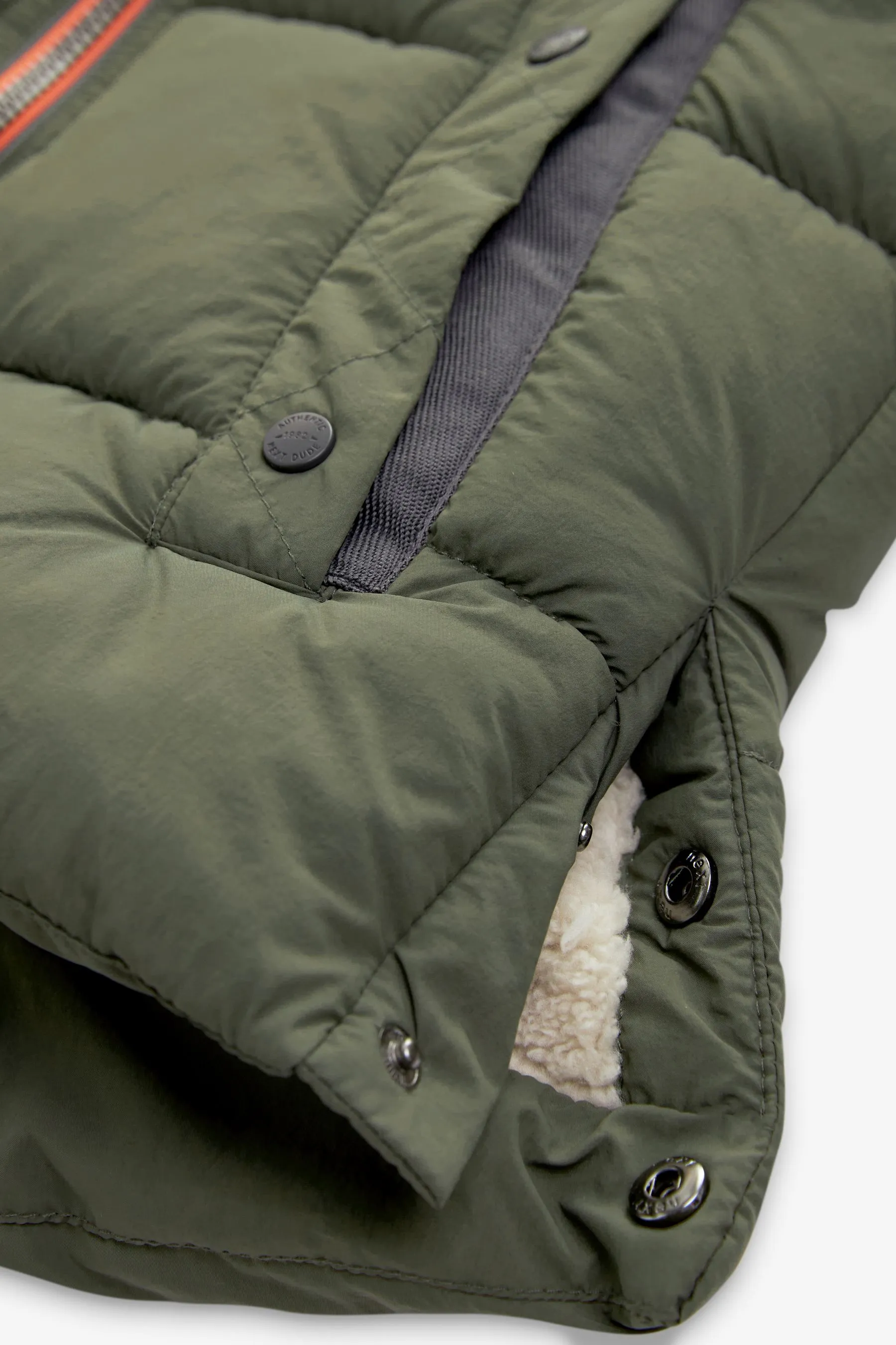 Green Borg Lined Padded Coat