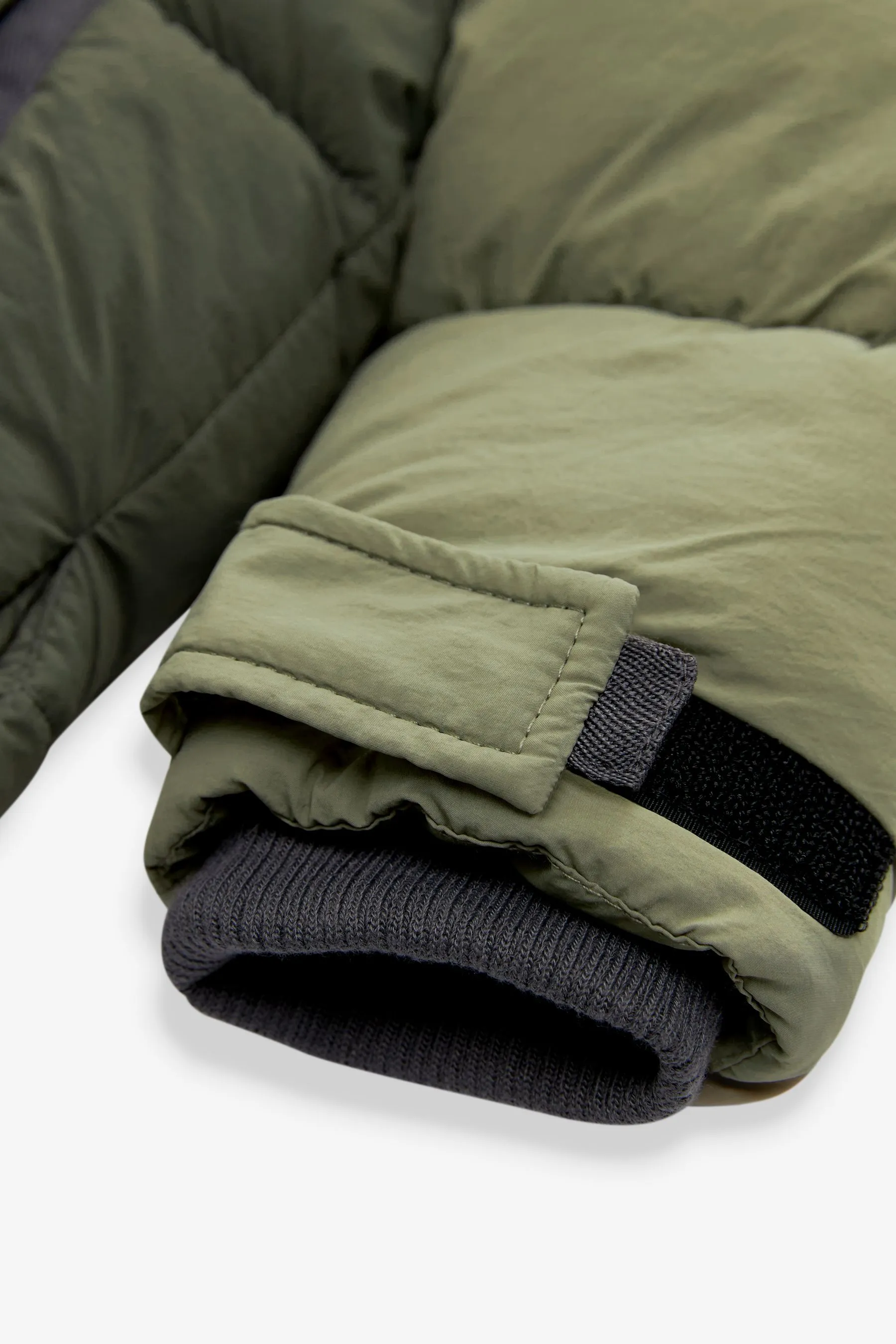 Green Borg Lined Padded Coat