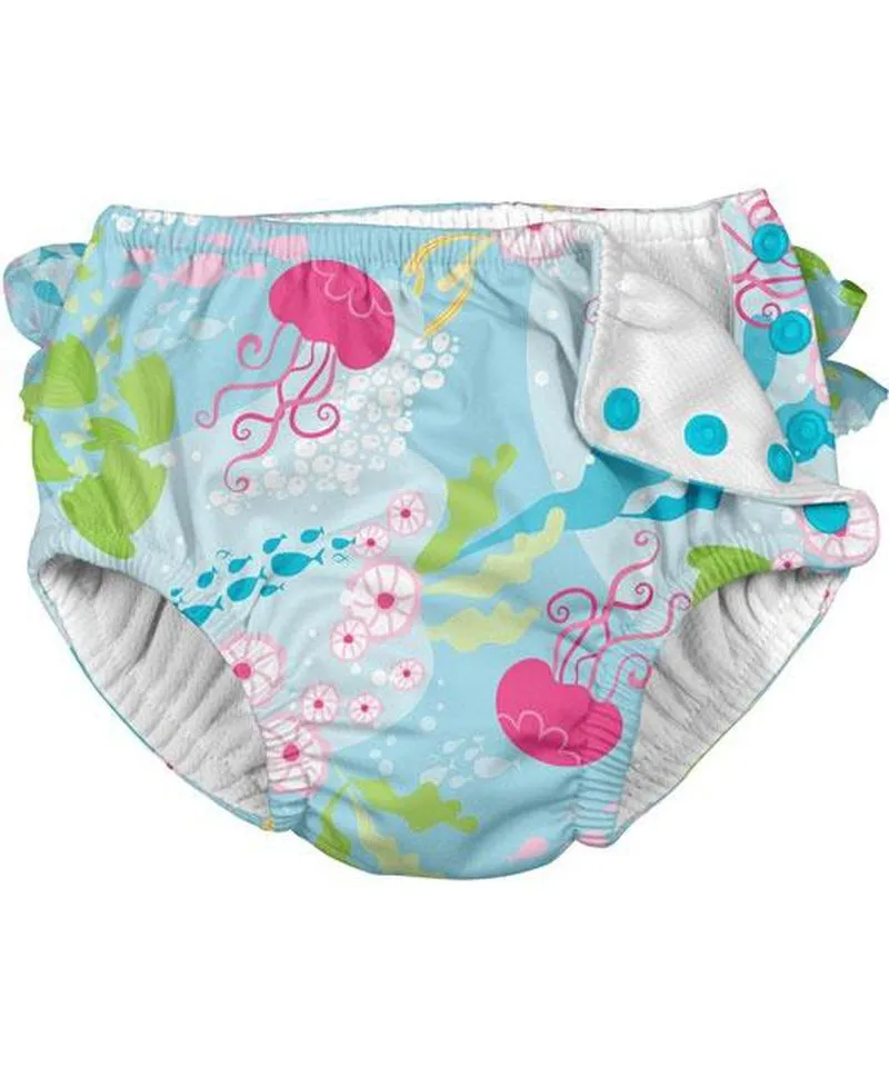 Aqua Coral Reef Snap Swim Nappy by Green Sprouts