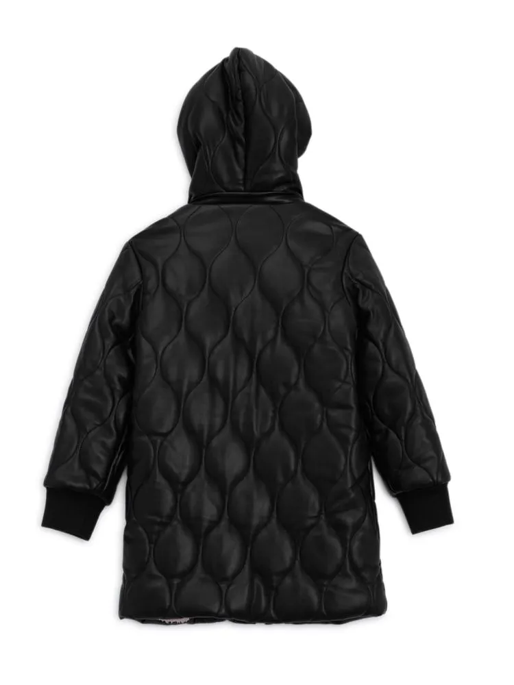 Faux-Leather Quilted Coat by Guess (7-16)