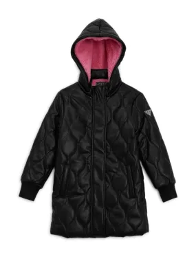 Faux-Leather Quilted Coat by Guess (7-16)