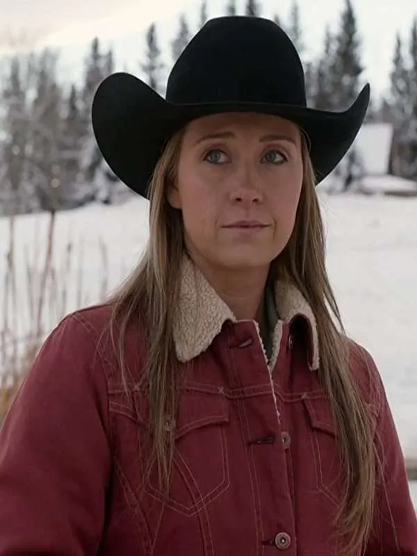 Heartland Season 14 Amy Fleming Red Fleece Jacket