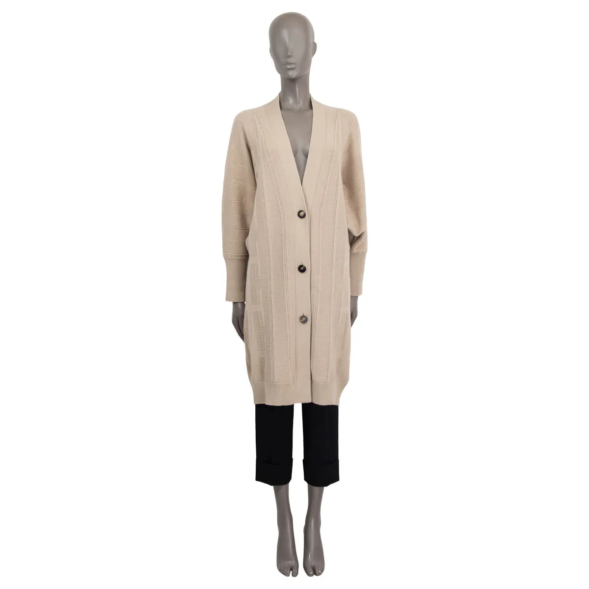 Beige Grège Long Wool Coat from Hermès 2020 Voyage