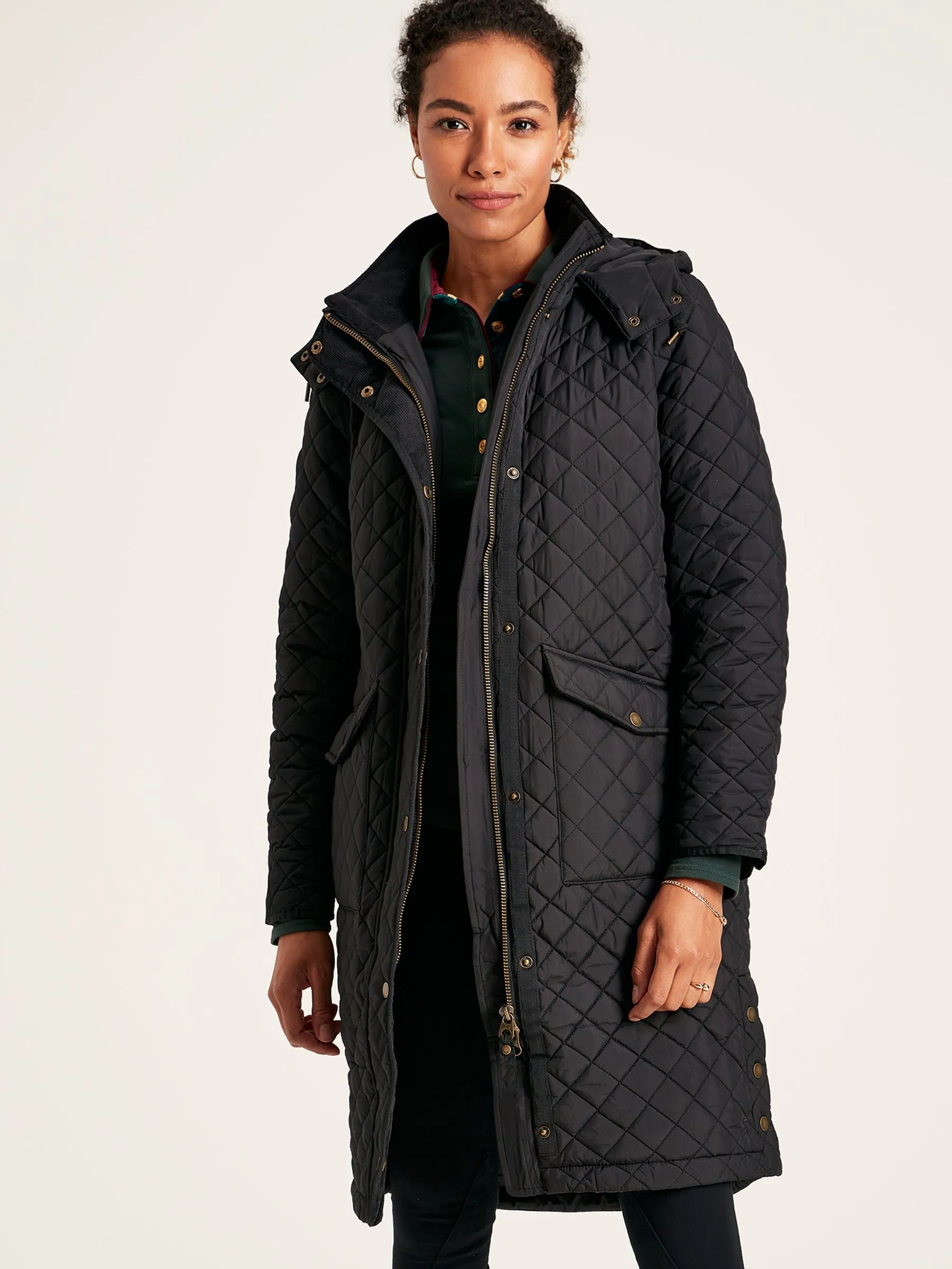 Hooded Diamond Quilted Coat