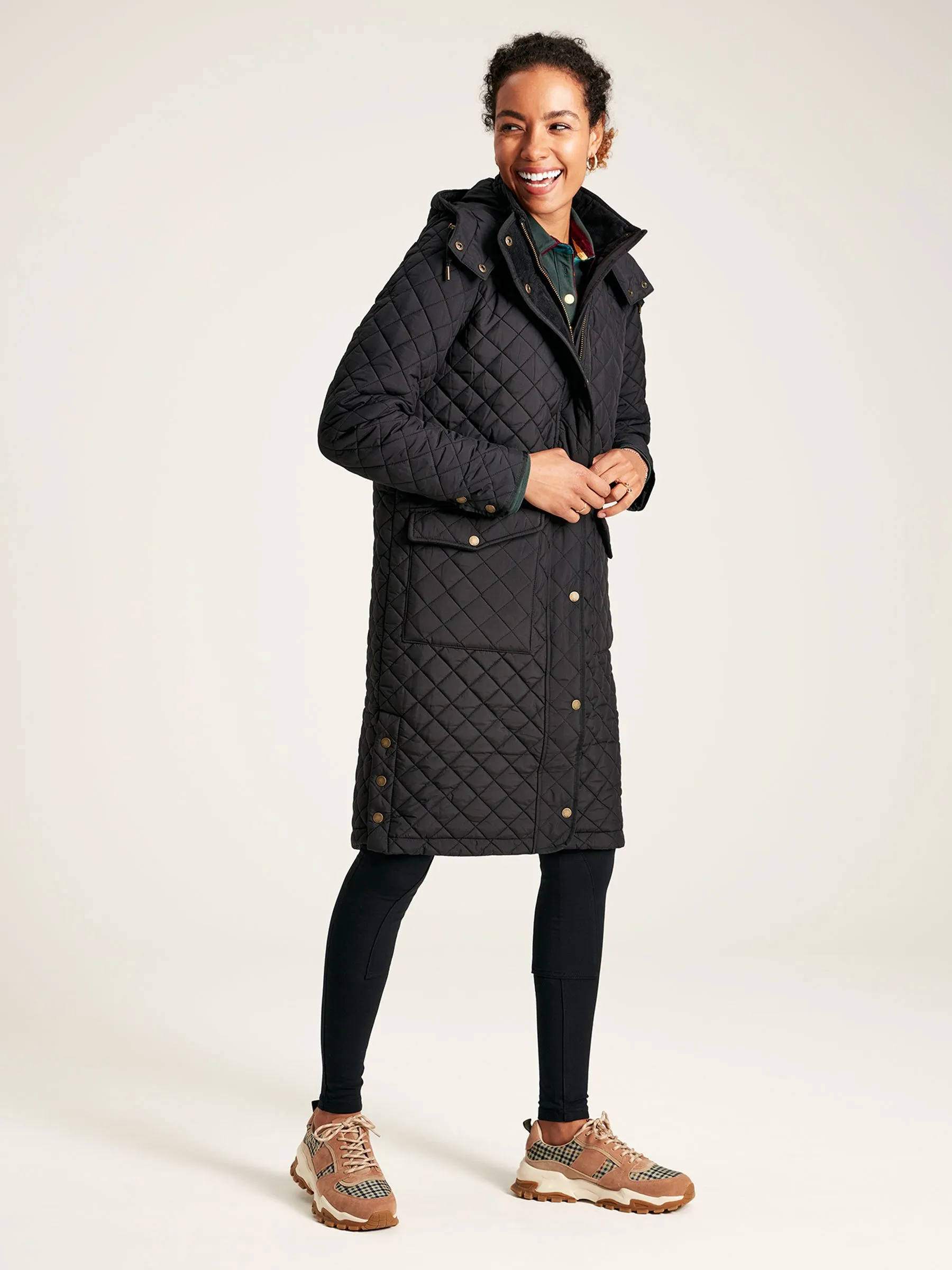 Hooded Diamond Quilted Coat