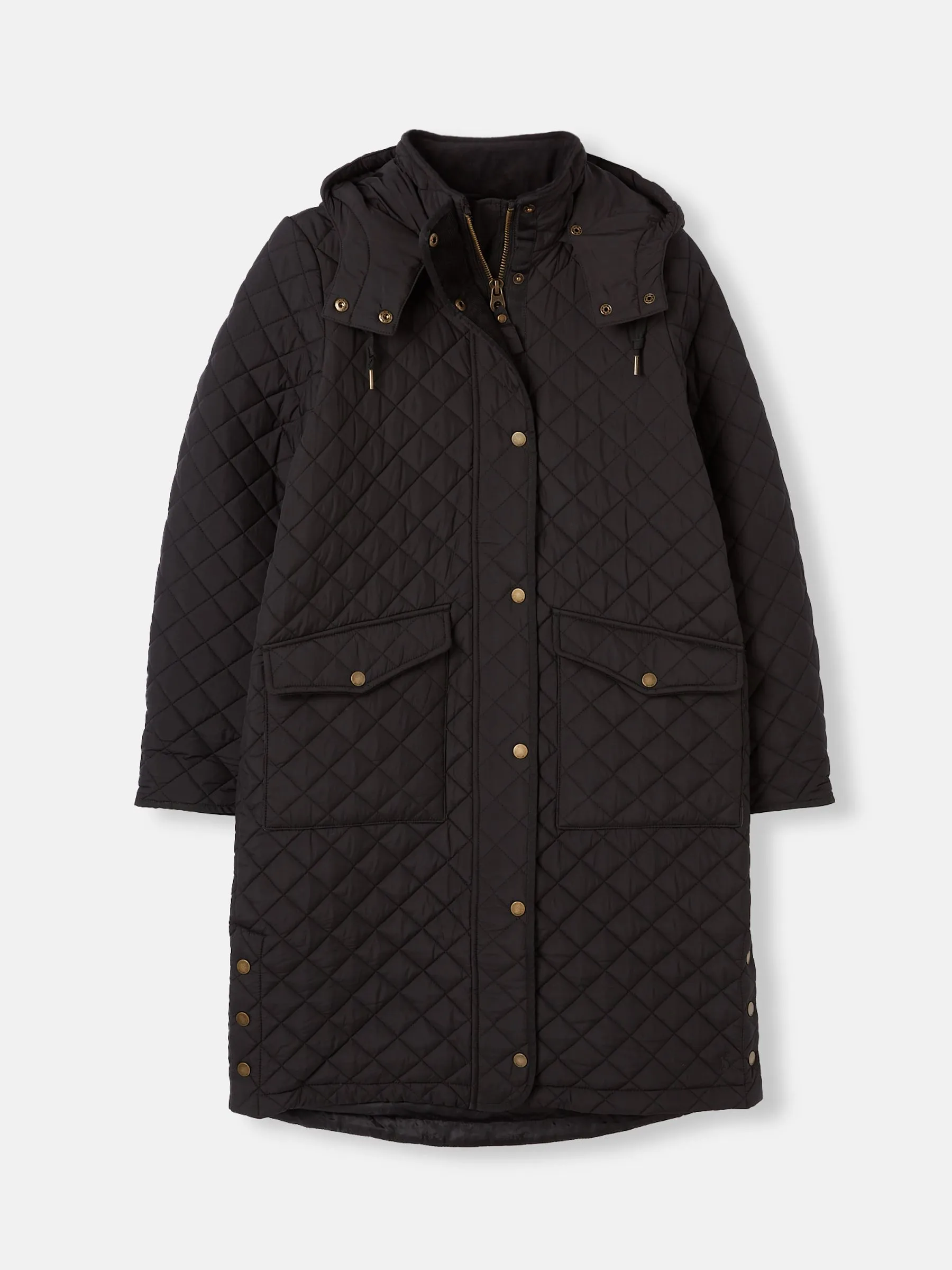 Hooded Diamond Quilted Coat