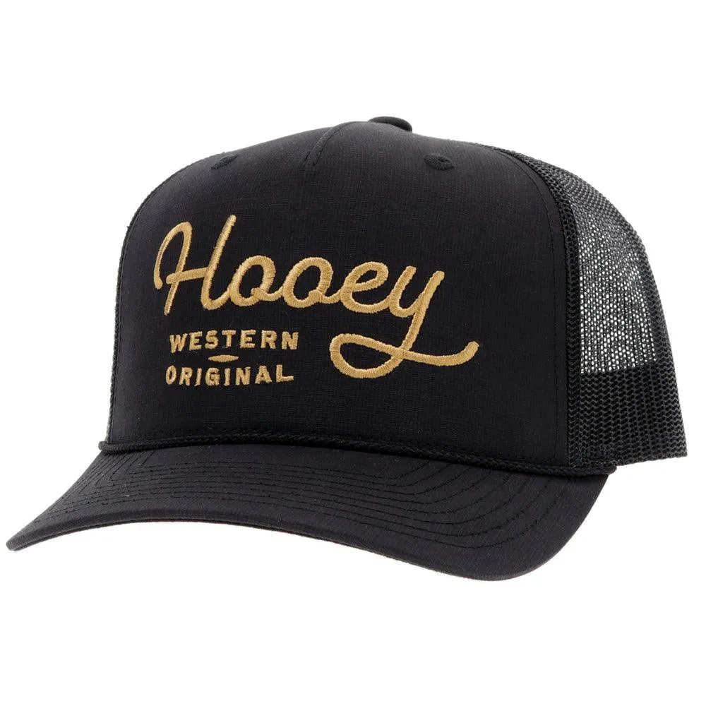 OG Black Hat with Gold Stitching by HOOEY