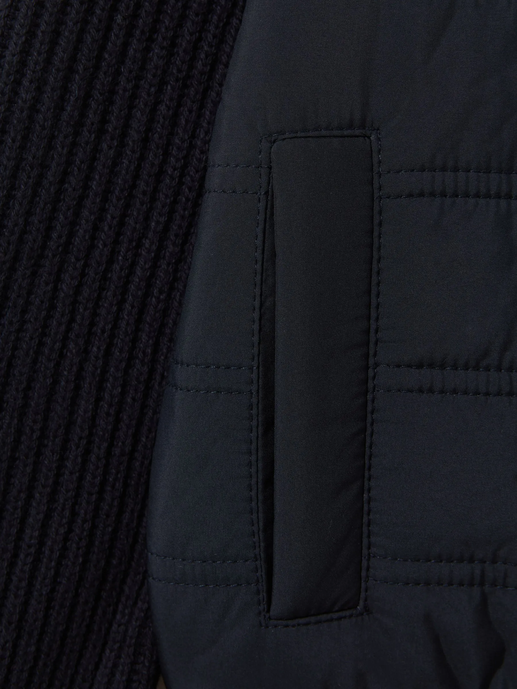 Zip-Through Hybrid Quilted Jacket