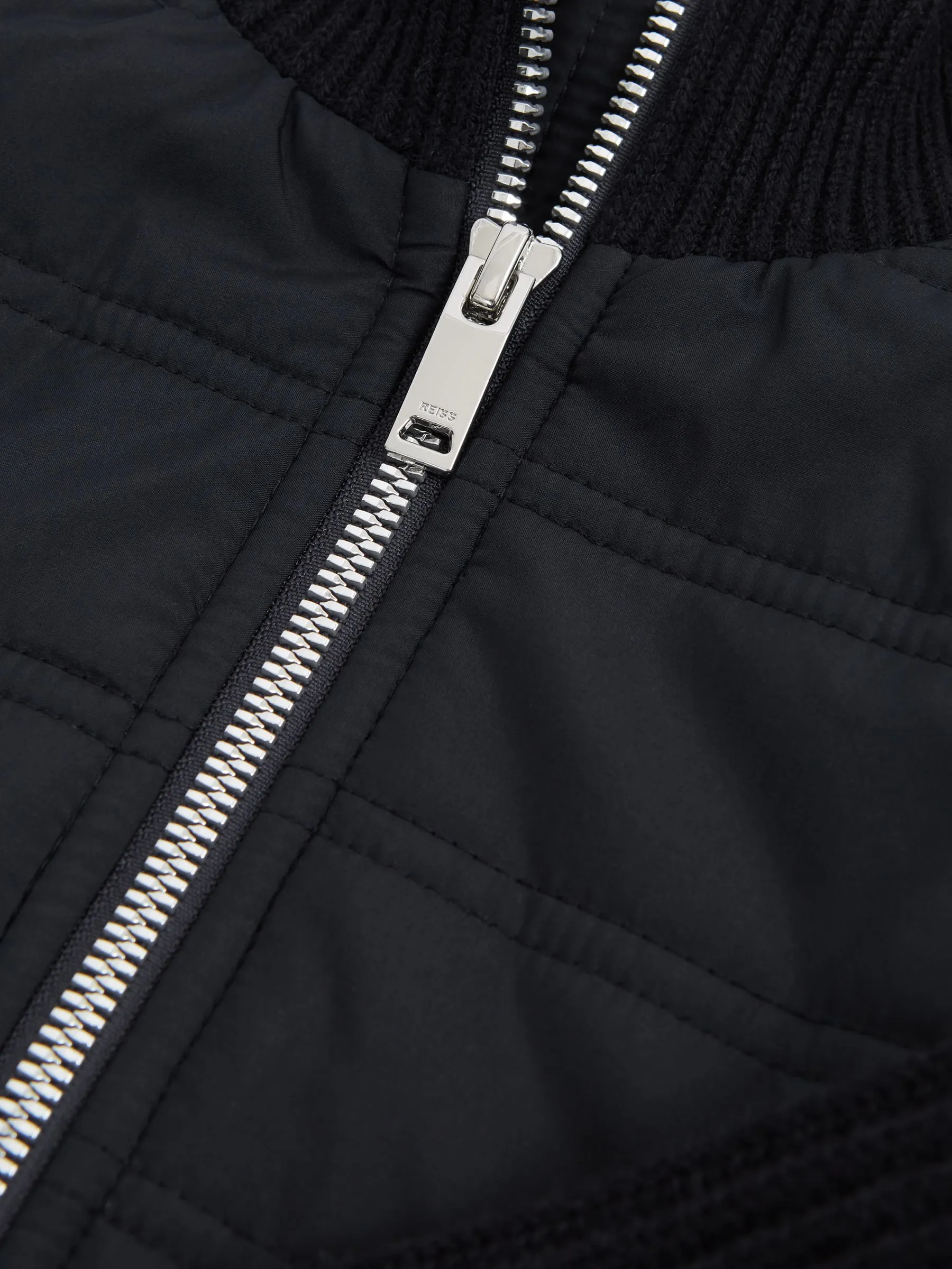 Zip-Through Hybrid Quilted Jacket