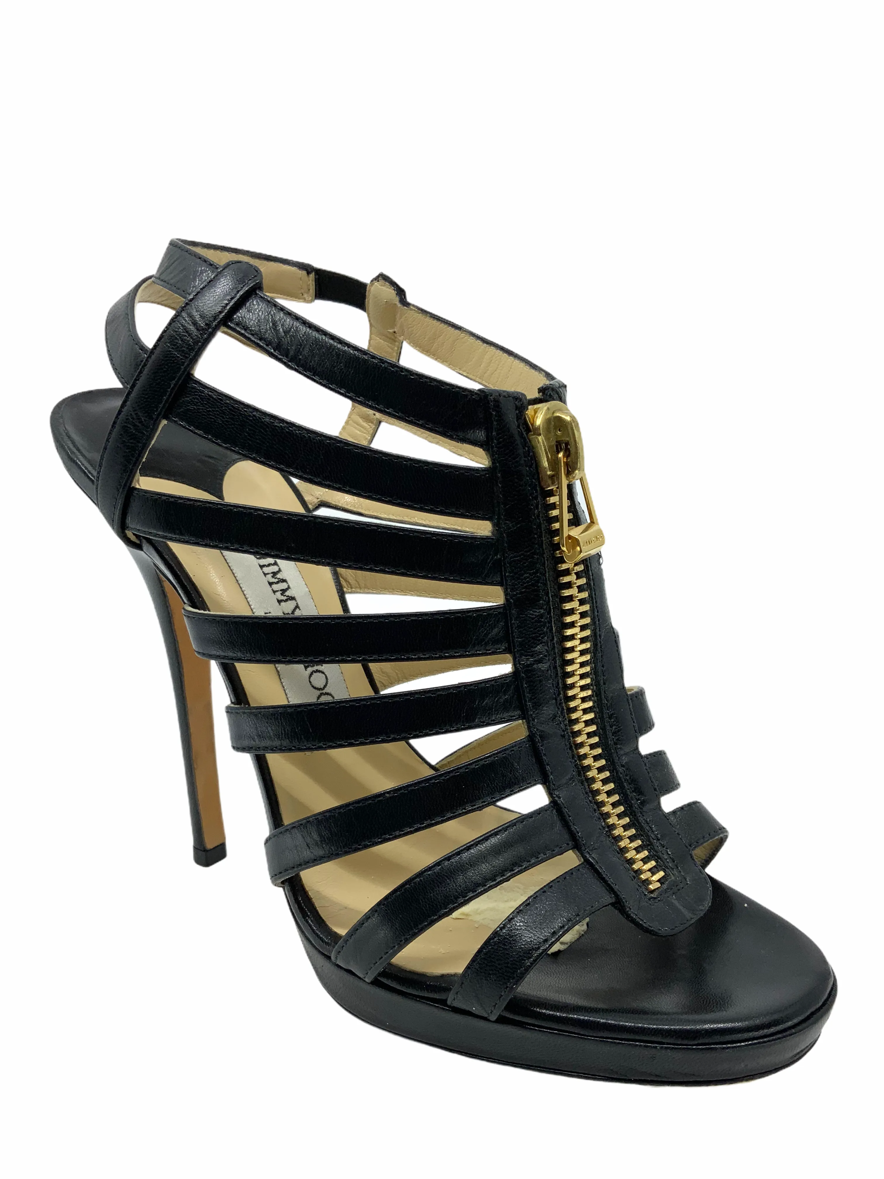 Jimmy Choo Size 8 Leather Heeled Sandals