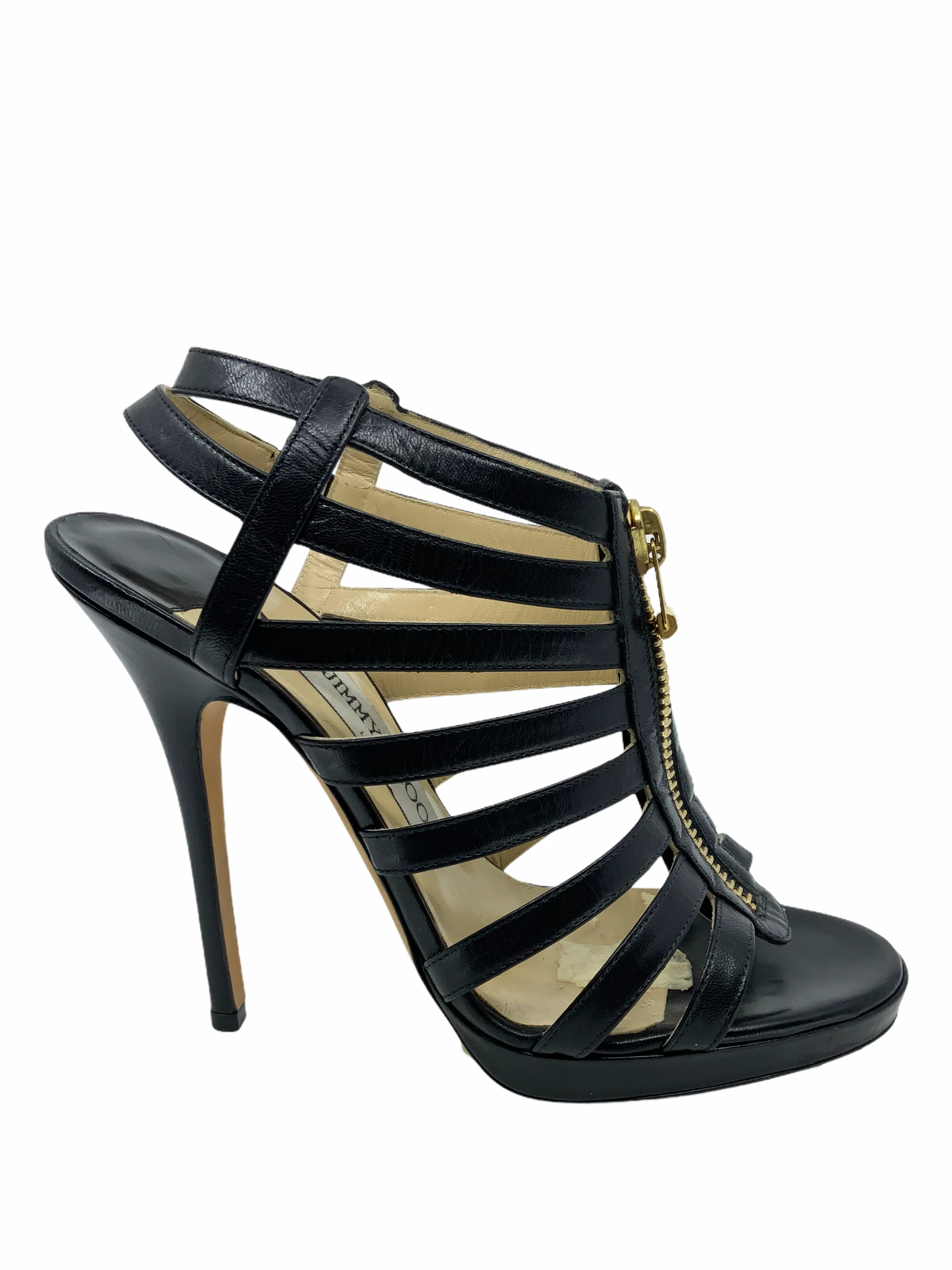 Jimmy Choo Size 8 Leather Heeled Sandals