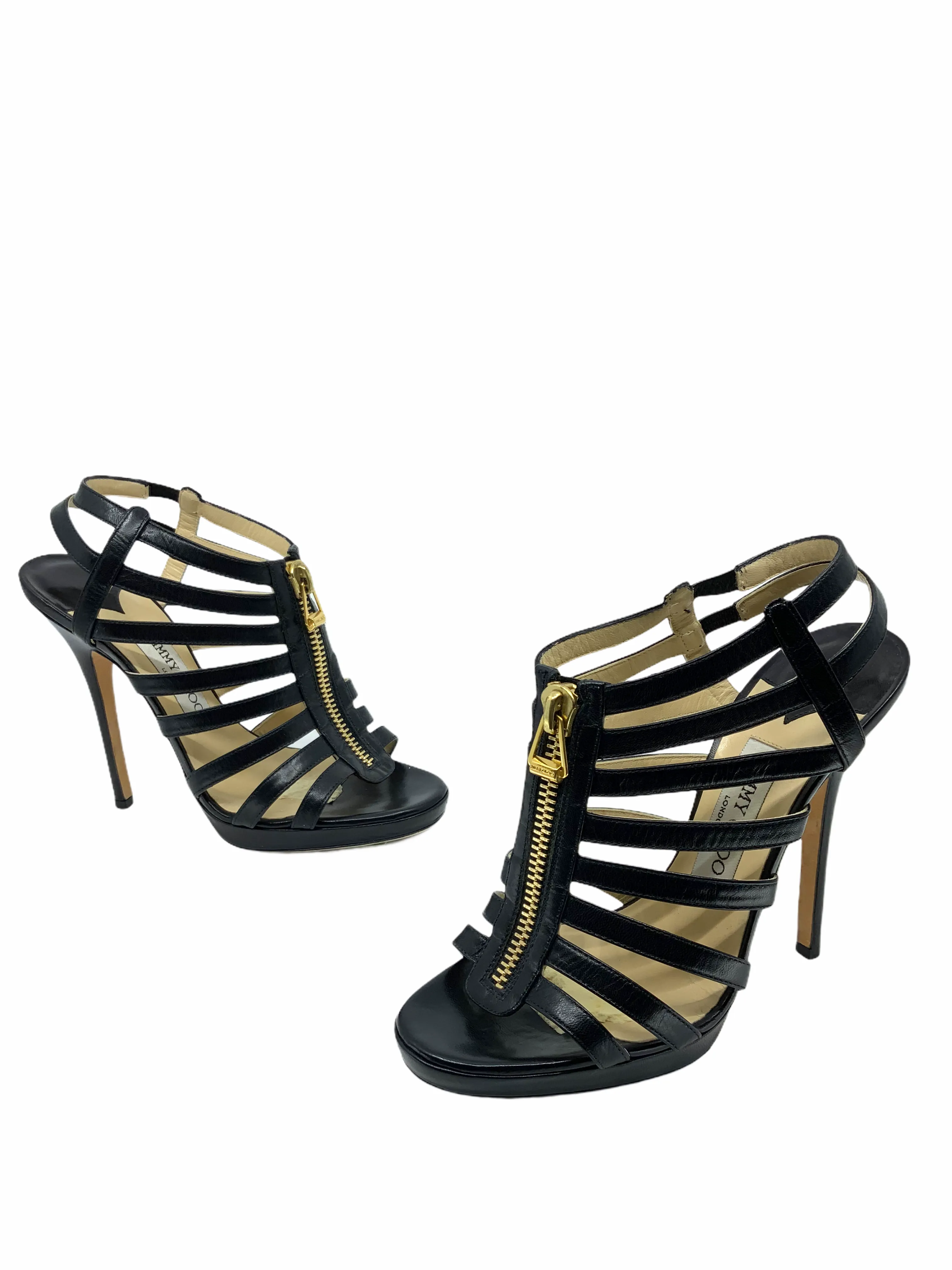 Jimmy Choo Size 8 Leather Heeled Sandals