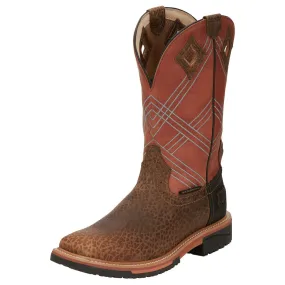 Justin Men's Waterproof Brown/Orange Work Boot