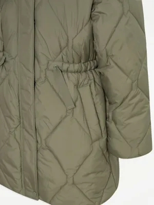 Kids Khaki Lightweight Longline Quilted Coat at George ASDA