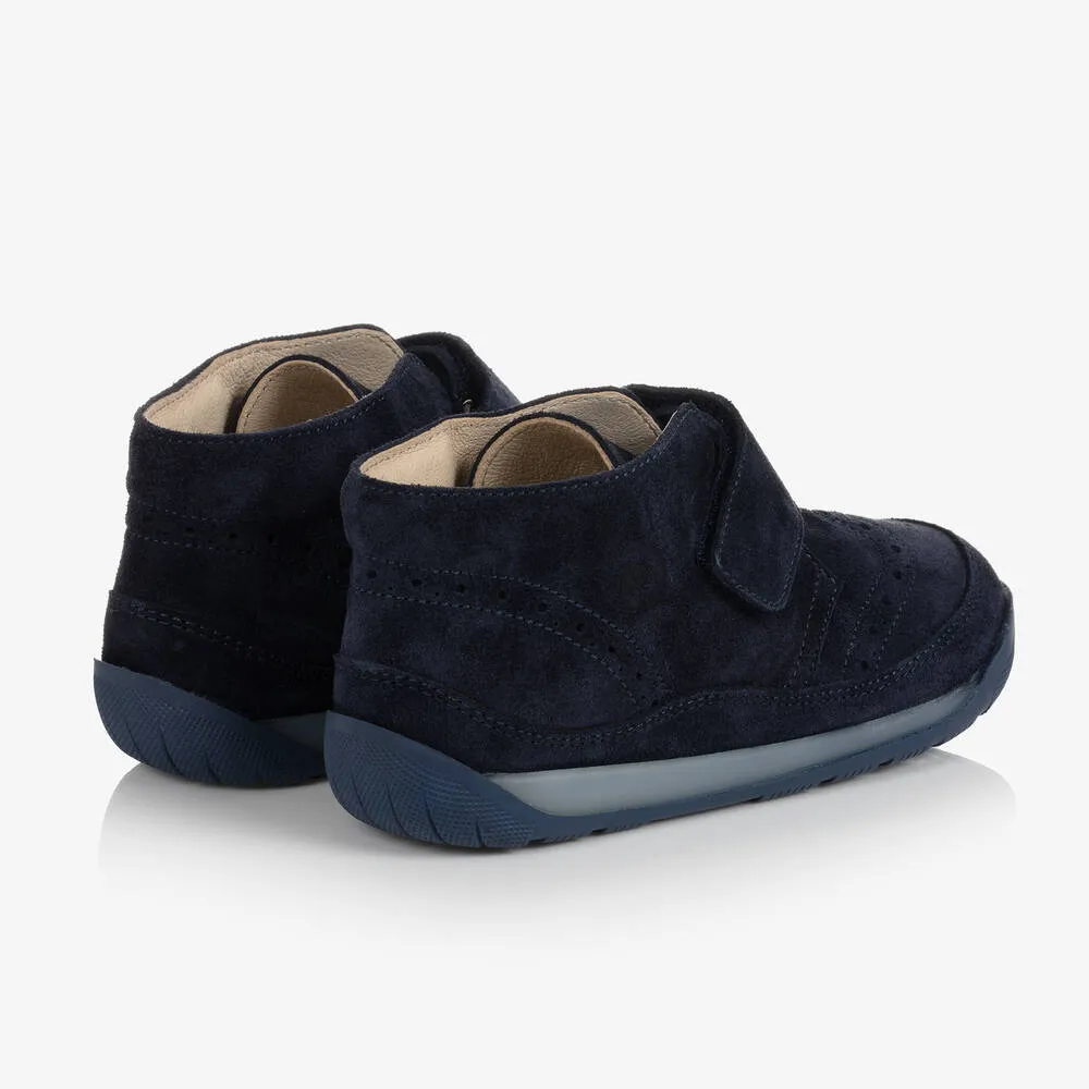 Kids Blue Suede Booties