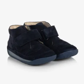 Kids Blue Suede Booties