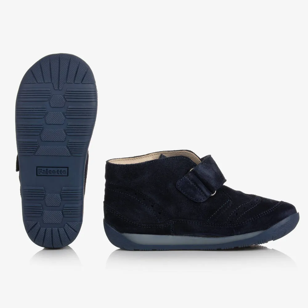 Kids Blue Suede Booties