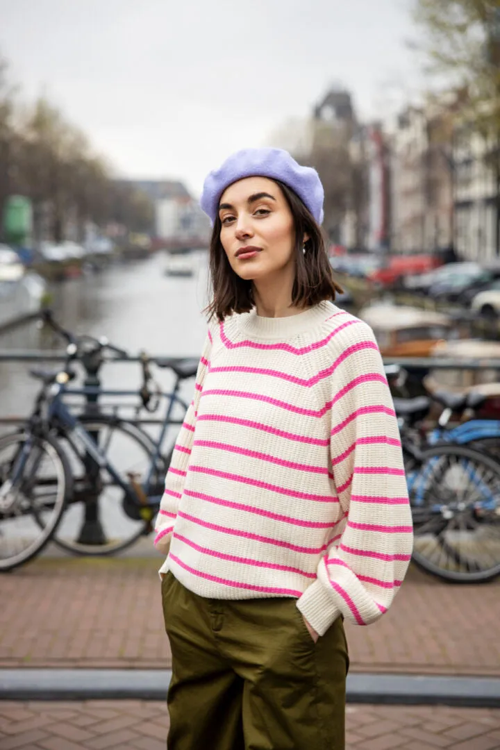 Rose Stripe Knit Jumper by Fransa,