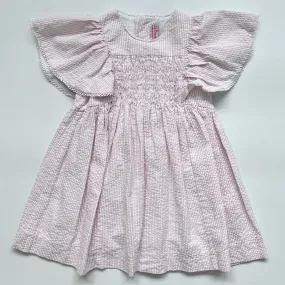 Pink And White Seersucker Smocked Dress (4 Years)