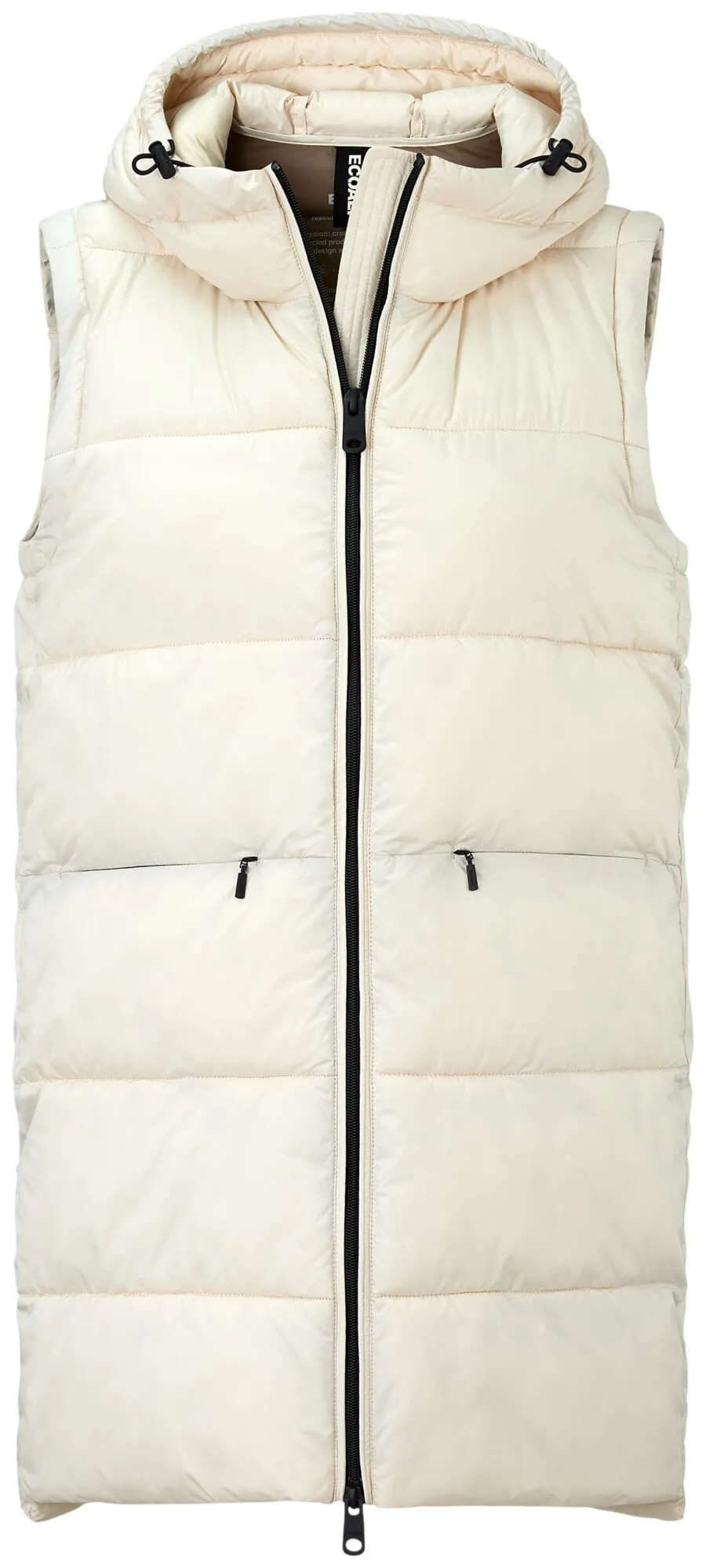 Cream Ladies Long Quilted Vest by Manufactum