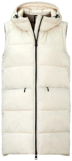 Cream Ladies Long Quilted Vest by Manufactum