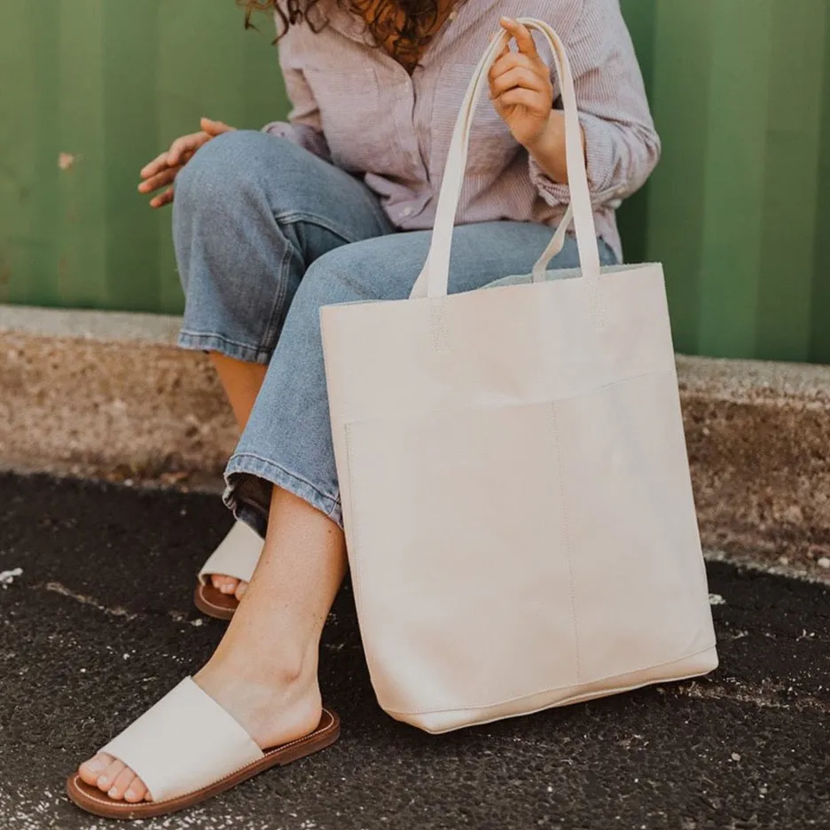 Leather Tote {Cream}