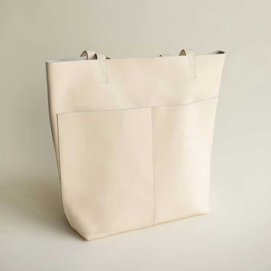 Leather Tote {Cream}